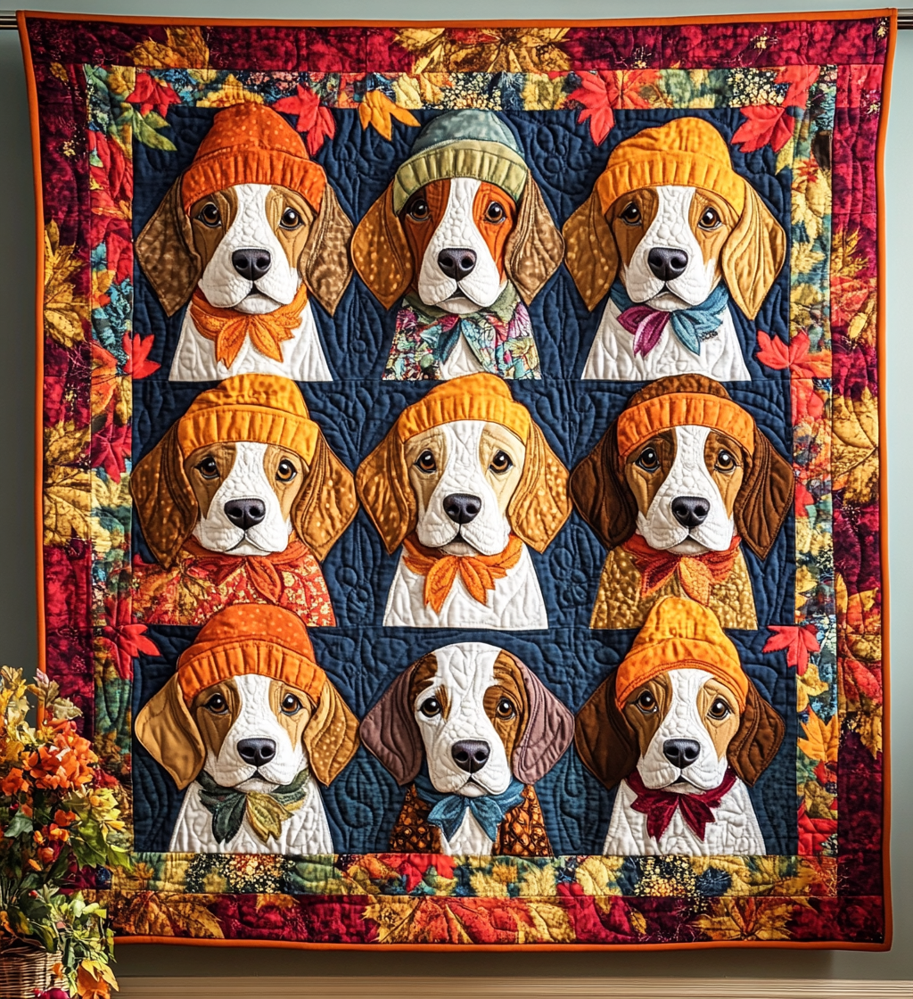 Cute Beagles Quilted Blanket Cute Blankets For Bed