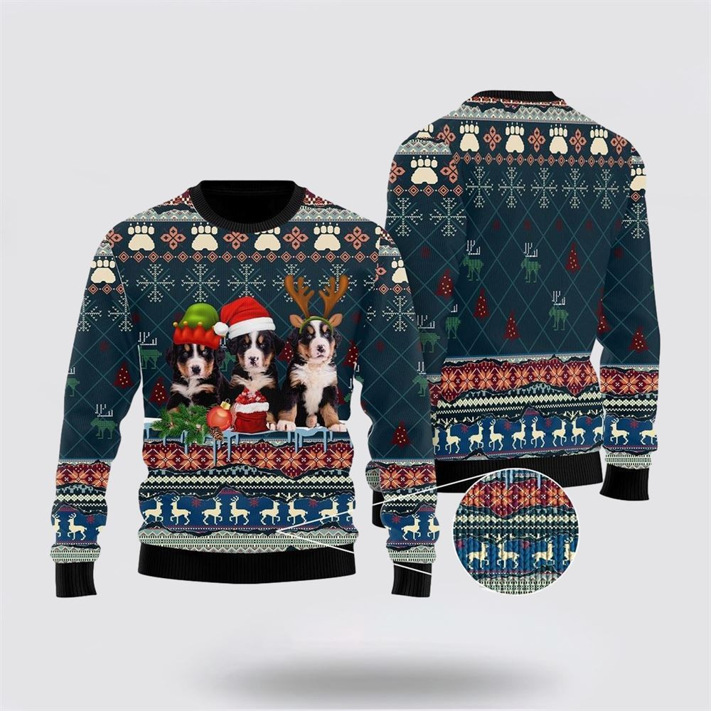 Cute Bernese Mountain Dog Christmas Ugly Christmas Sweater Christmas Gift For Dog Love
