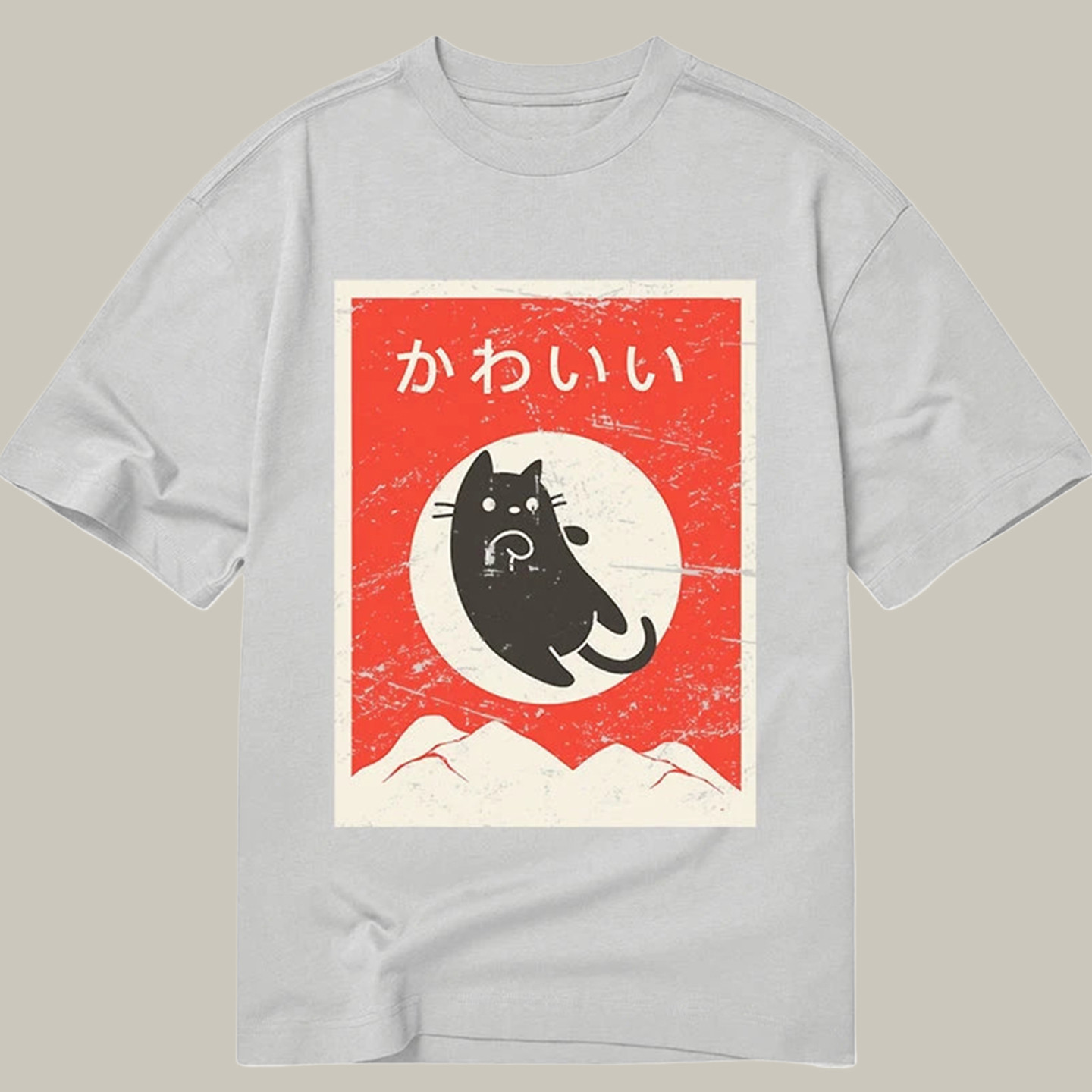 Cute Black Cat Japanese Classic Shirt Funny Cat T-Shirt Christmas Presents For My Brother