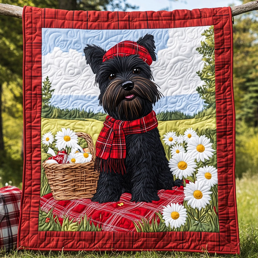 Cute Black Scottish Terrier Quilt Premium Quilt Blanket Gift for Cozy Winter Nights
