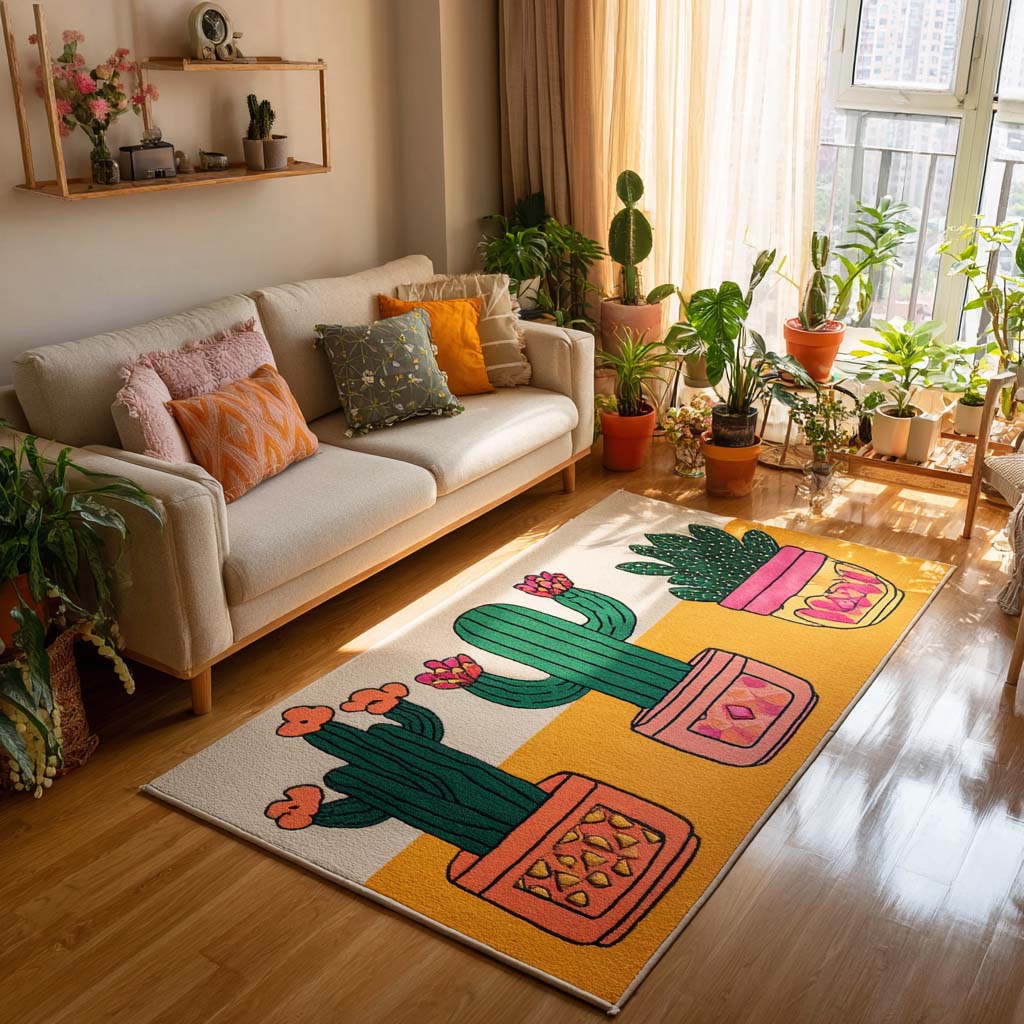 Cute Cactus Area Rug Modern Rugs Gift Ideas For Daughter In Law