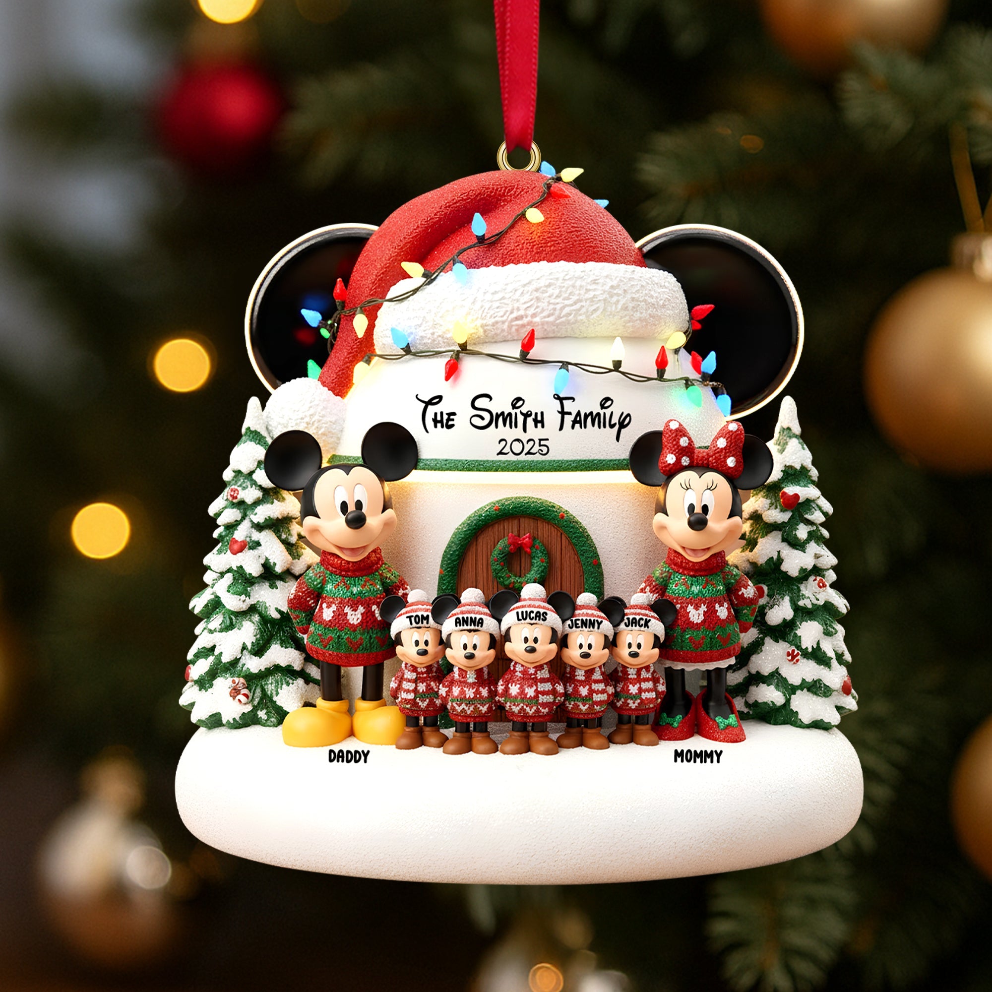 Cute Cartoon Family Personalized Gifts For Family Christmas Ornament - Christmas Ornament Gift Idea