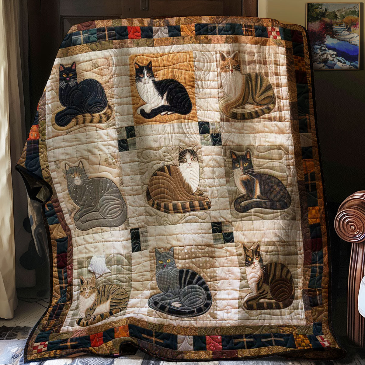 Cute Cat Quilt Blanket Best Throw Blanket Mother's Day Gifts For Wife From Husband