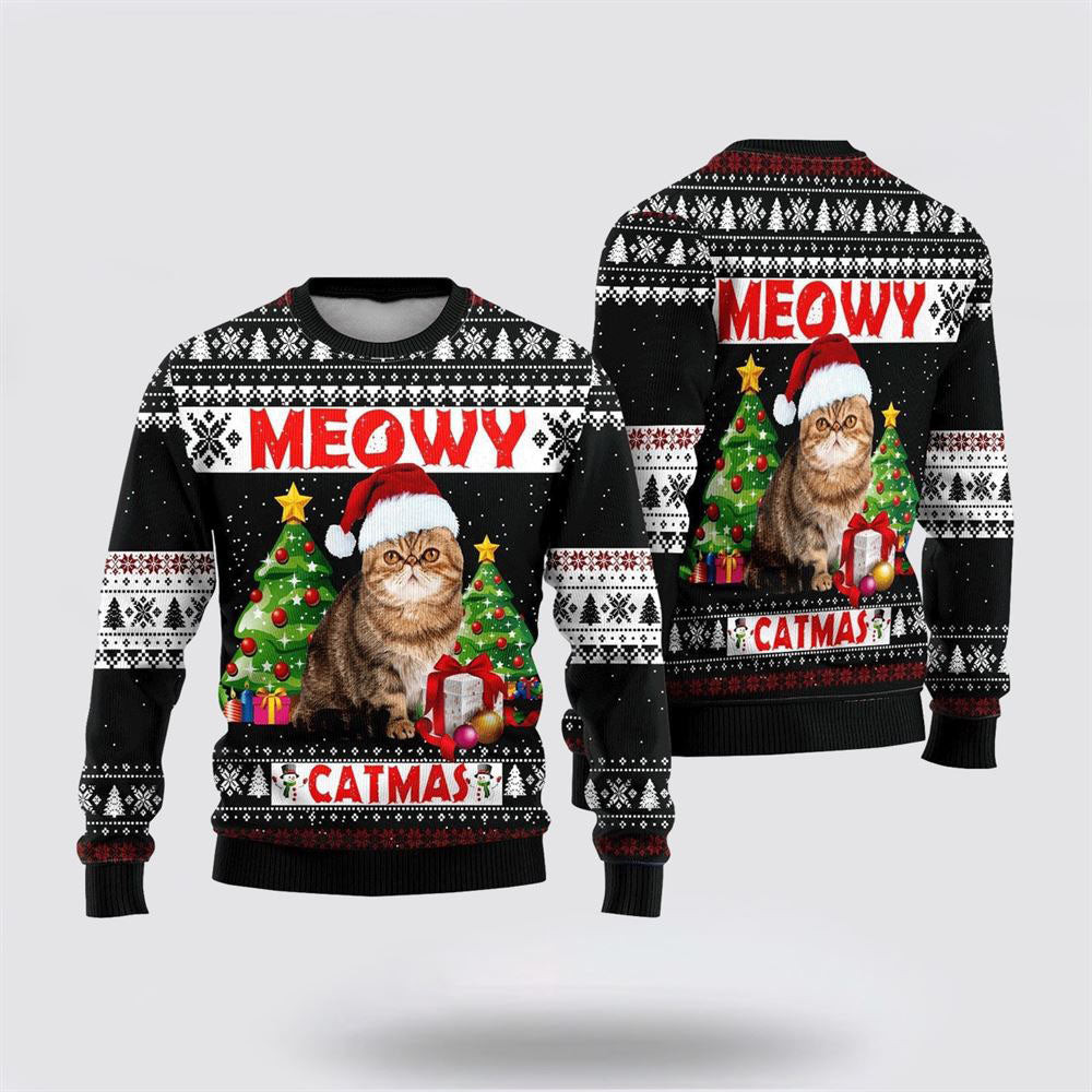 Cute Cat Sweater Meowy Catmas Ugly Christmas Sweater Christmas Gift For Cat Love Christmas Present Ideas