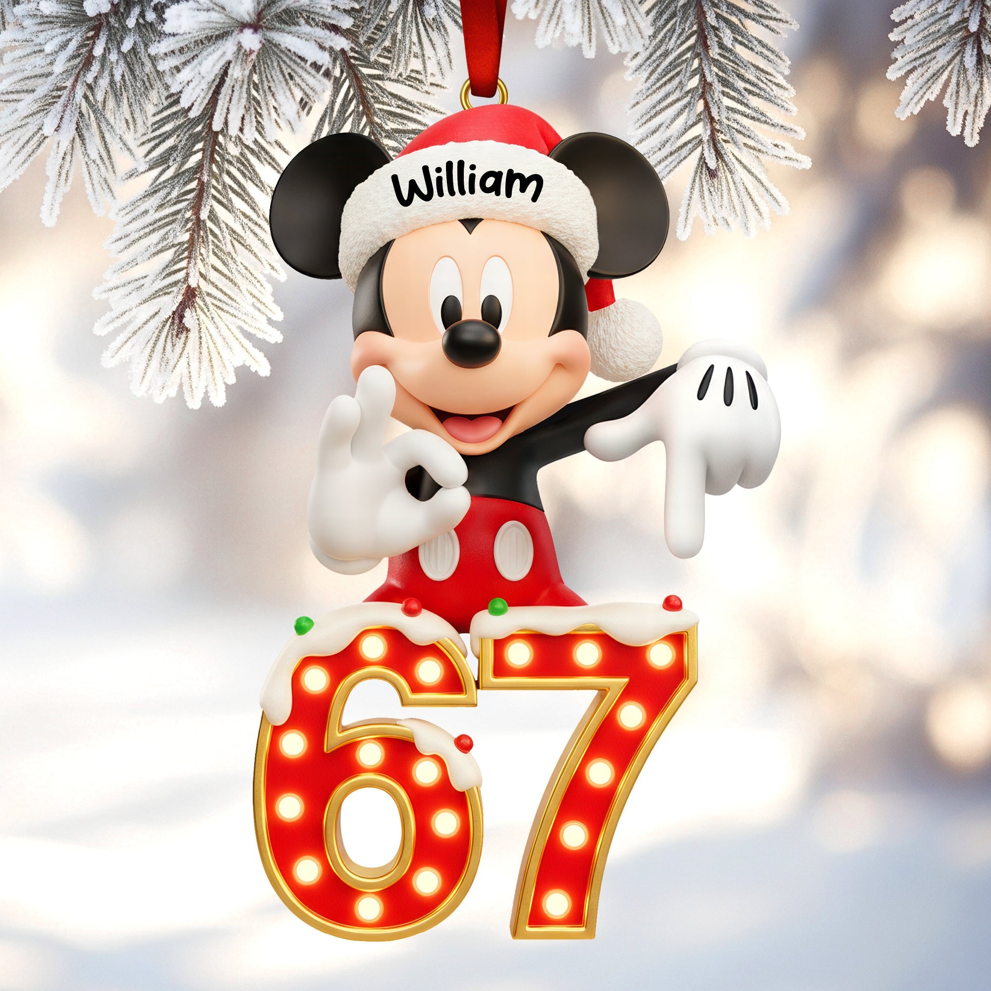 Cute Character Says Six Seven Acrylic Ornament - Personalized Christmas Gifts - Holiday Tree Decoration Gift Cute Character Says Six Seven Acrylic Ornament - Personalized Christmas Gifts - Holiday Tree Decoration Gift