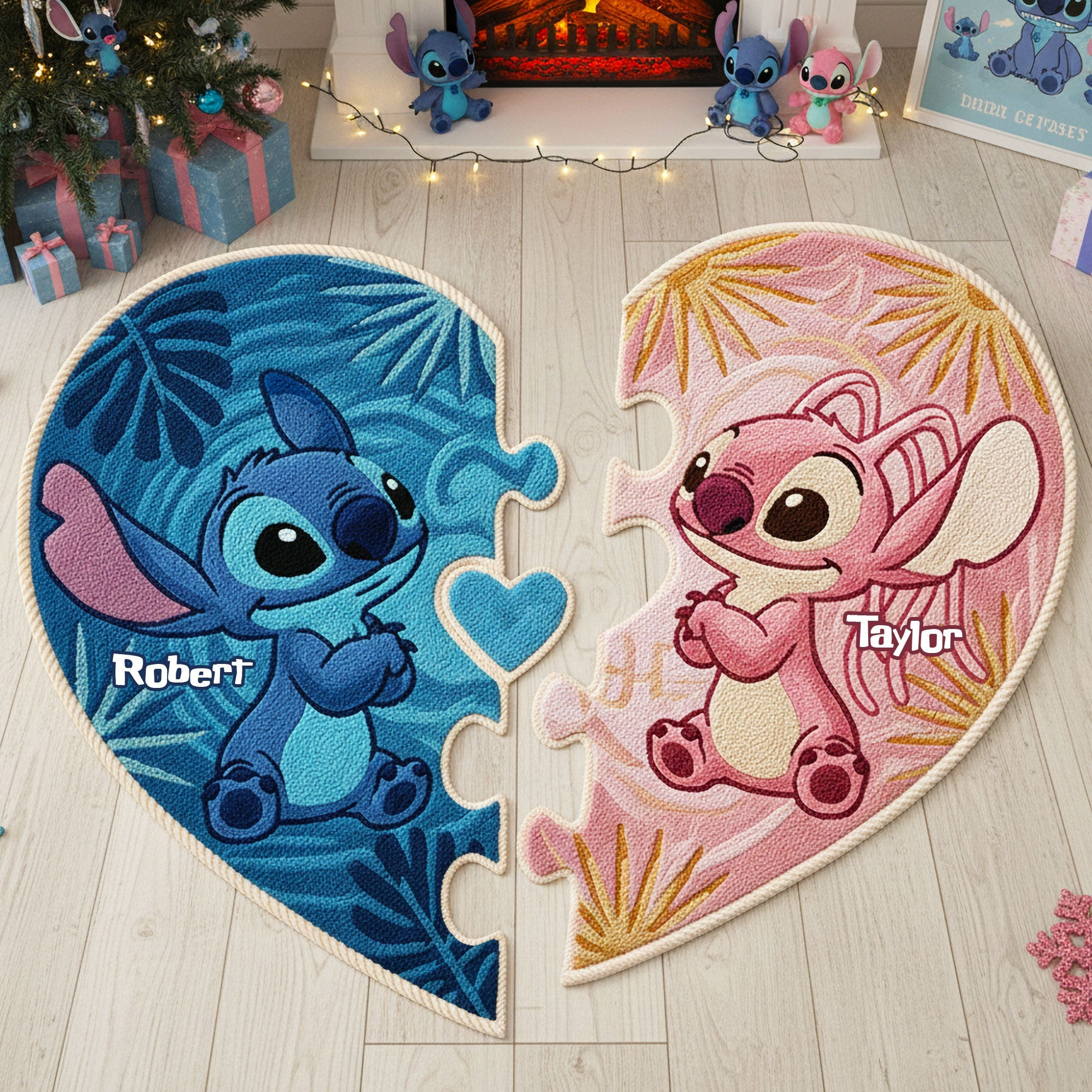 Cute Characters Personalized Christmas Gifts For Couple Doormat - Custom Portrait Funny Christmas Gift Cute Characters Personalized Christmas Gifts For Couple Doormat - Custom Portrait Funny Christmas Gift