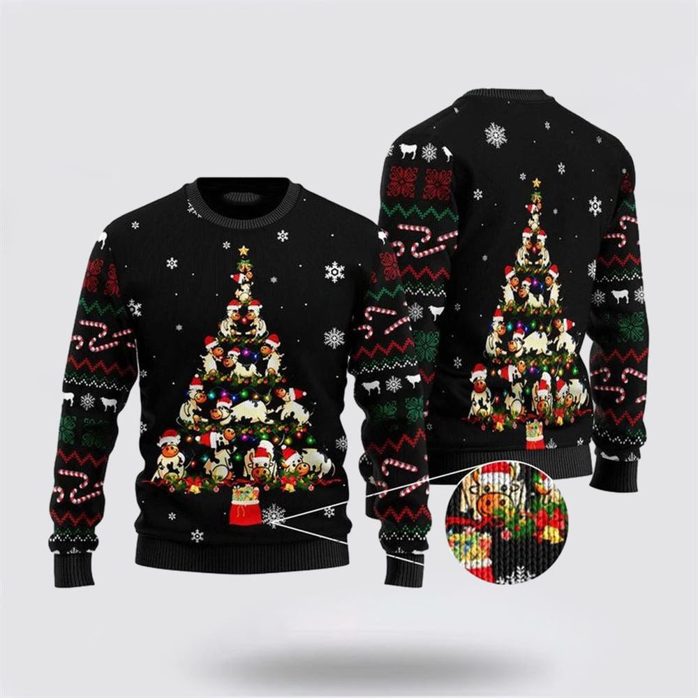 Cute Cow Merry Christmas Ugly Christmas Sweater Funny Christmas Sweater Christmas Gifts For Husband