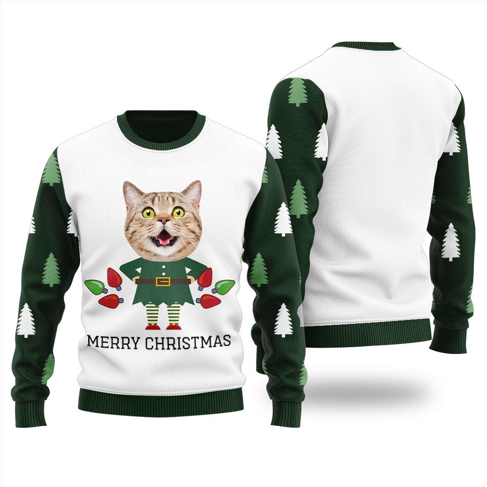 Cute Custom Cat Christmas Sweater Christmas Gifts For Dad