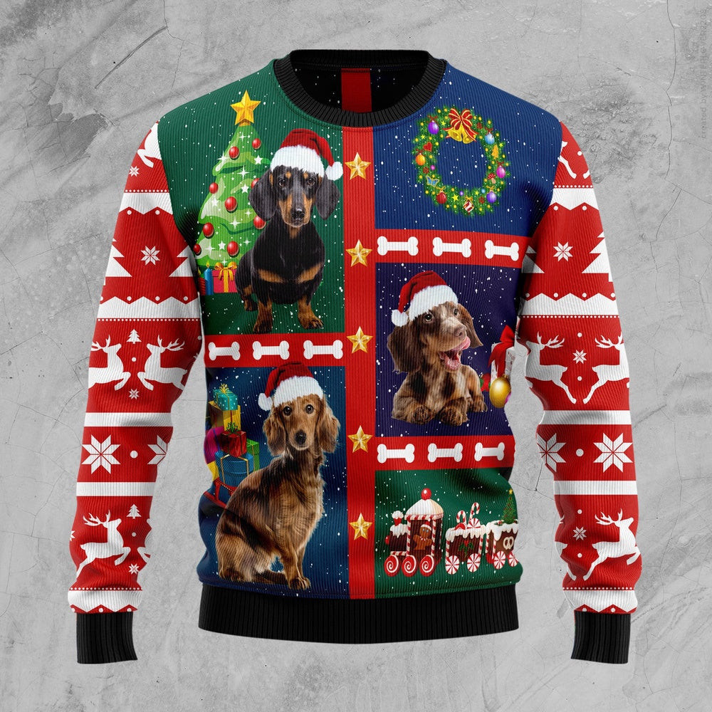 Cute Dachshund Ugly Christmas Sweater Gift For Christmas