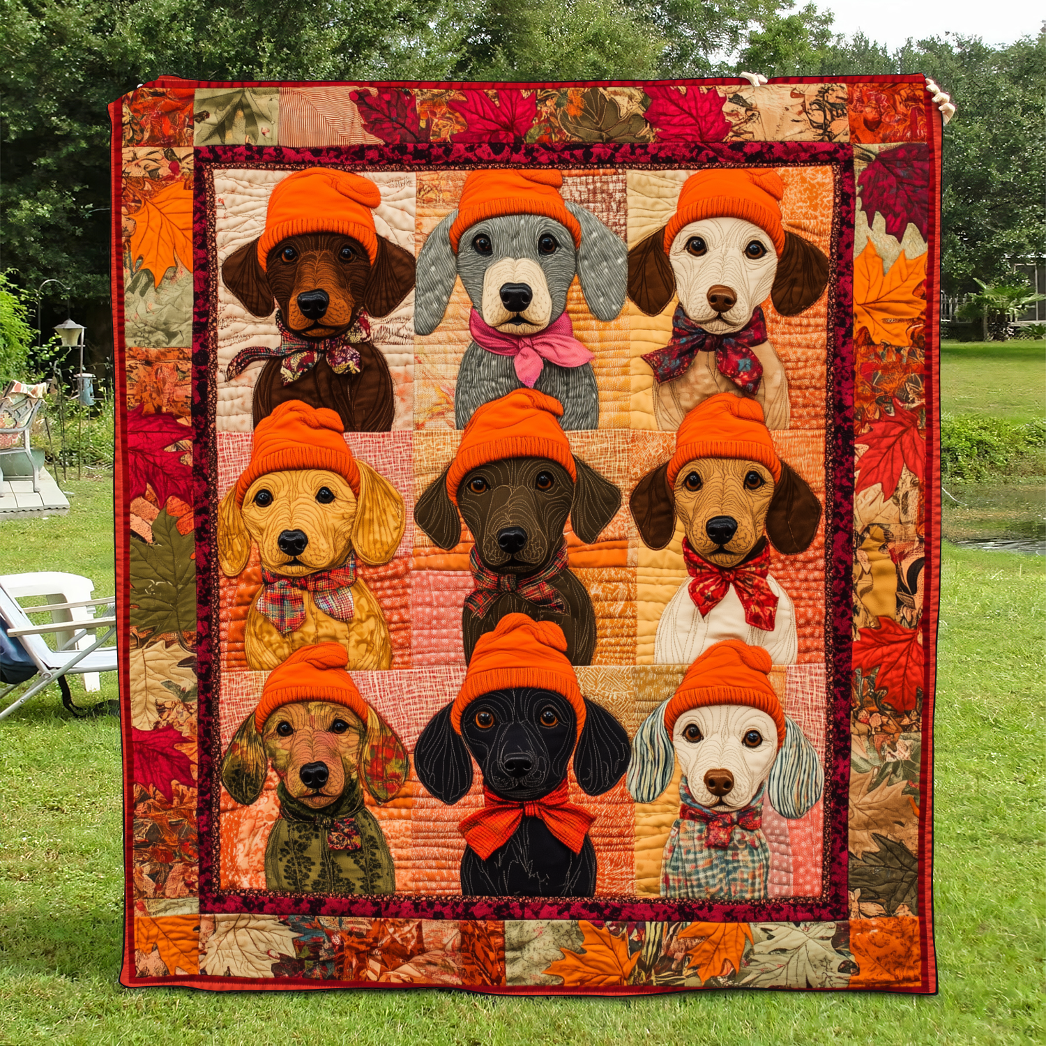 Cute Dachshunds Quilted Blanket Gifts For Pet Owners