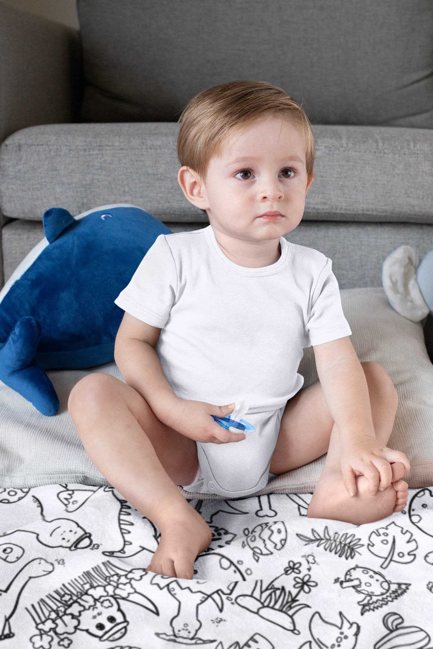 Cute Dinosaur Coloring Blanket- Gift for Kids Cute Dinosaur Coloring Blanket- Gift for Kids