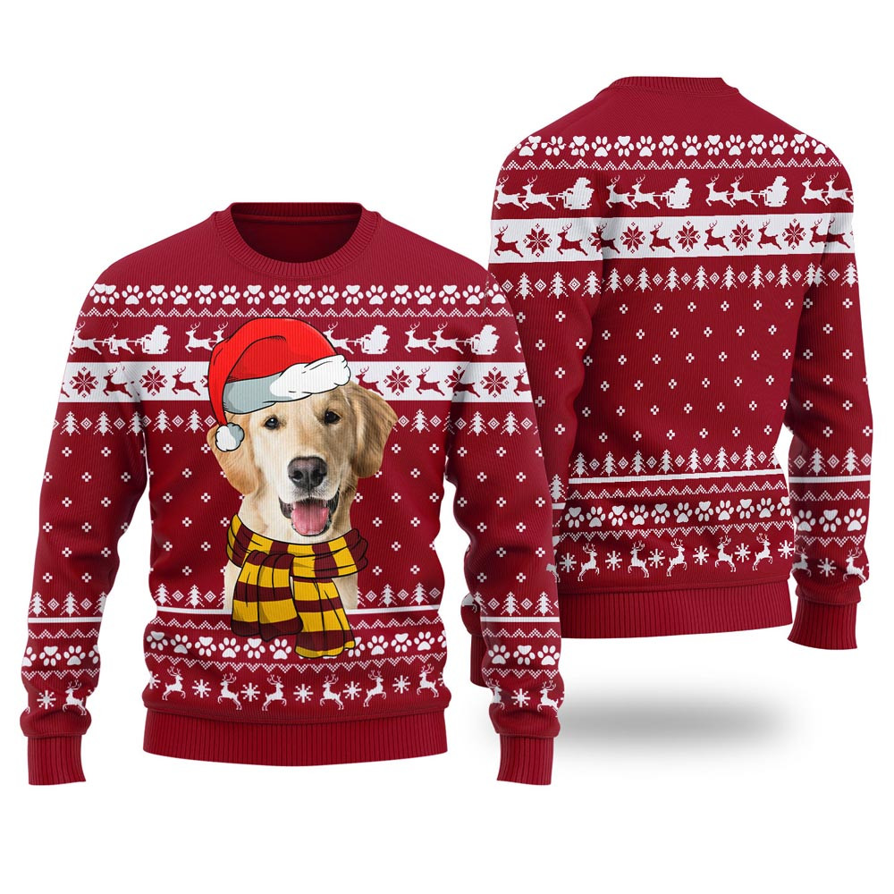 Cute Dog Custom Pet Christmas Sweater Cardinal Red Unique Christmas Gifts For Adults