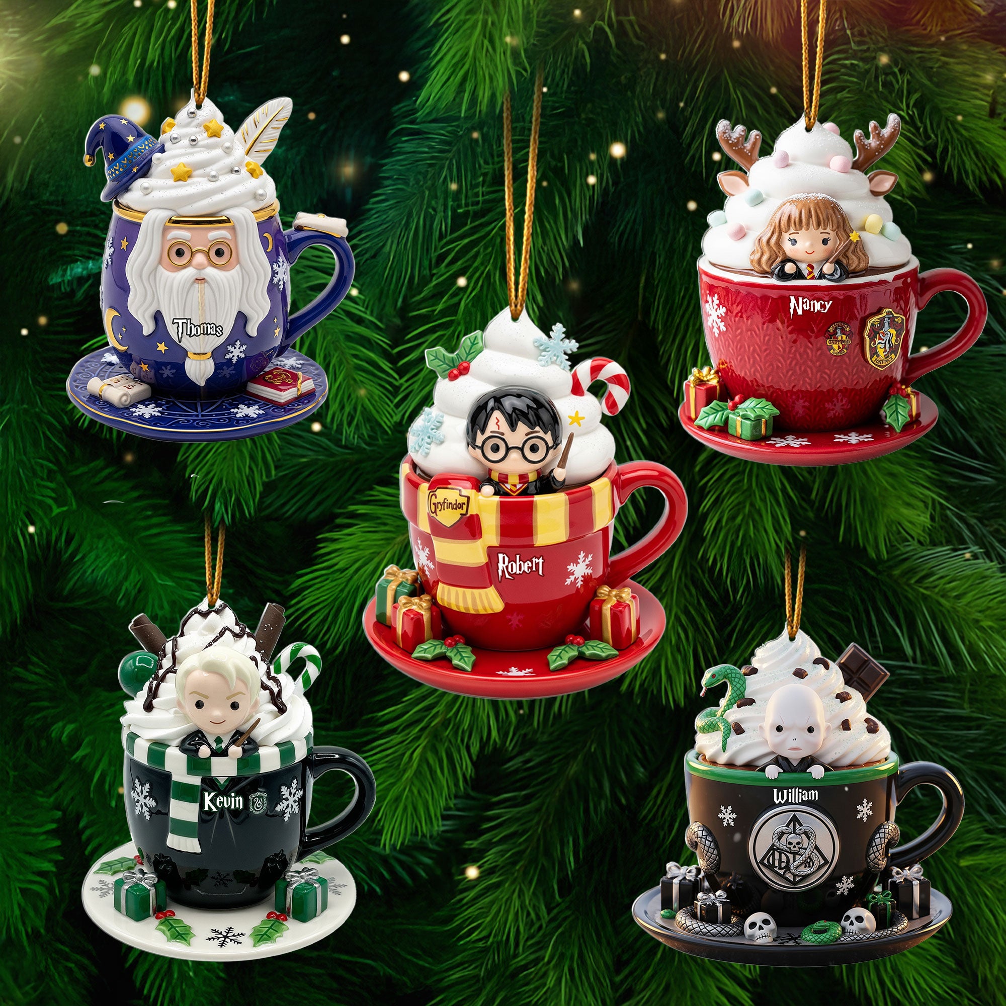 Cute Fantasy Cocoa Ornament - Personalized Gifts For Fantasy Novel Fans - Festive Holiday Keepsake Gift