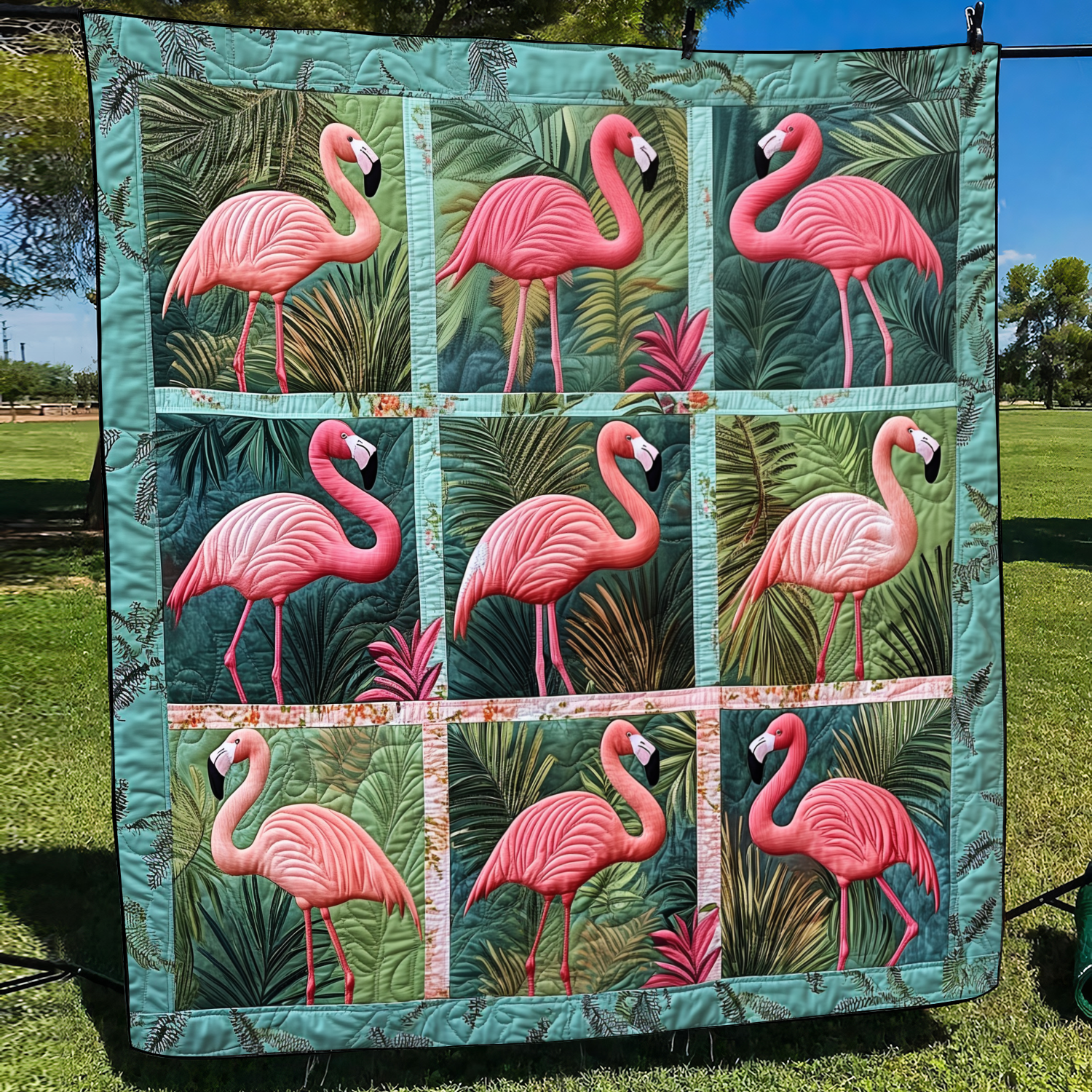 Cute Flamingo Quilted Blanket Flamingo Gifts For Her