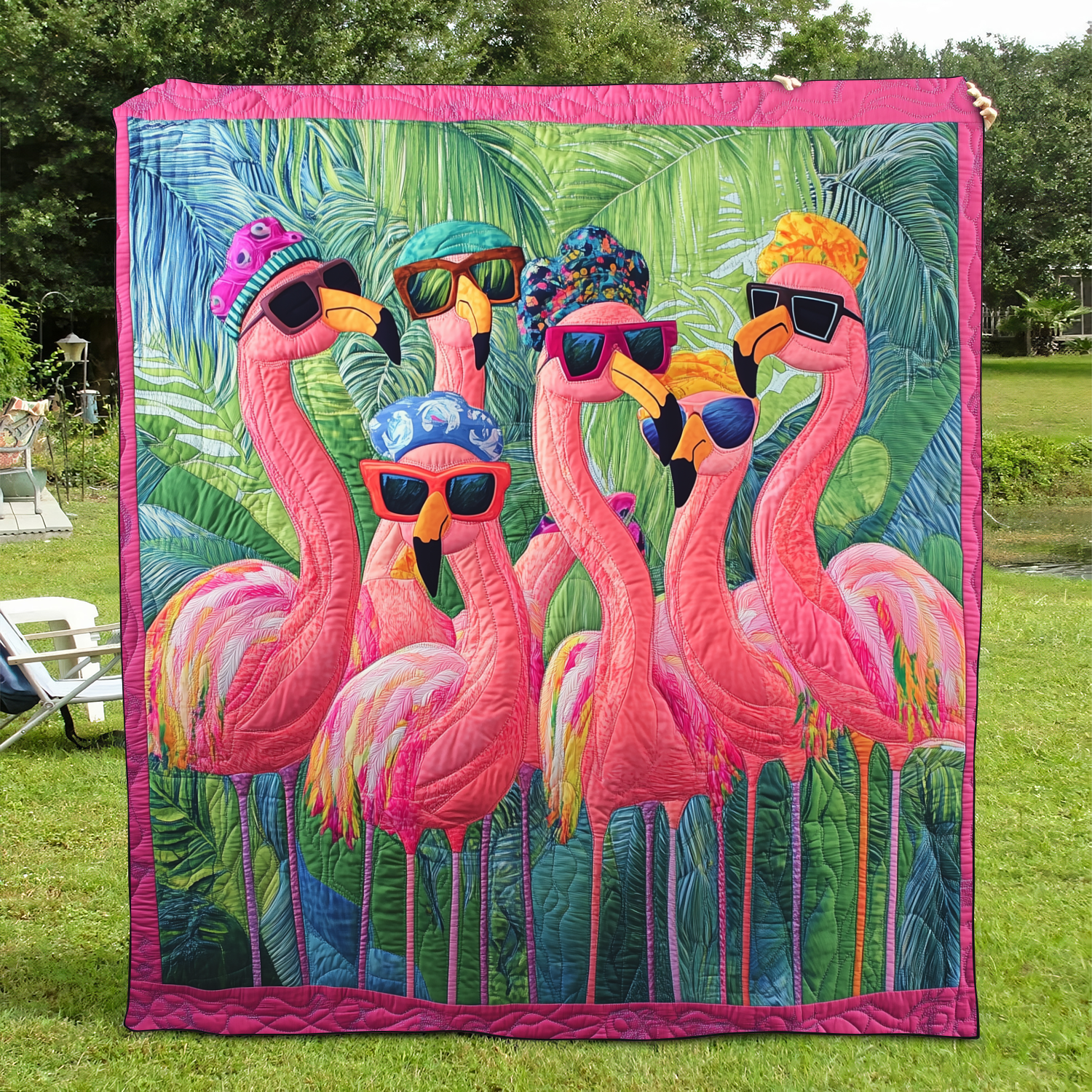 Cute Flamingo Quilted Blanket Flamingo Gifts For Her