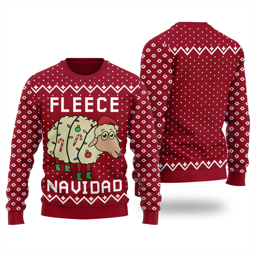 Cute Fleece Navidad Ugly Christmas Sweater Custom Christmas Sweatshirt for Family Matching