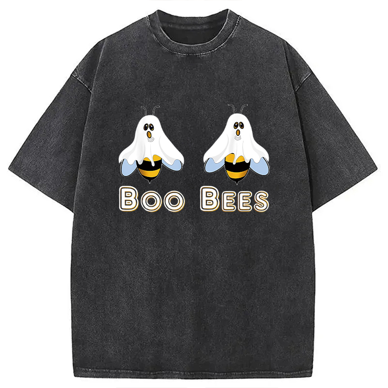 Cute Funny Boobees Halloween Washed T-Shirt Unisex Streetwear Graphic Style Gifts For Besties