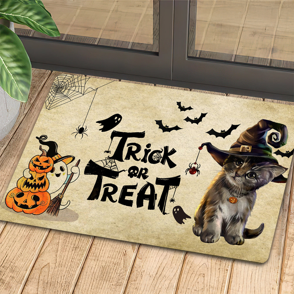 Cute Halloween Cat Doormat Trick Or Treat Gift For Cat Lovers New Home Gift Housewarming Gift Cat Decor