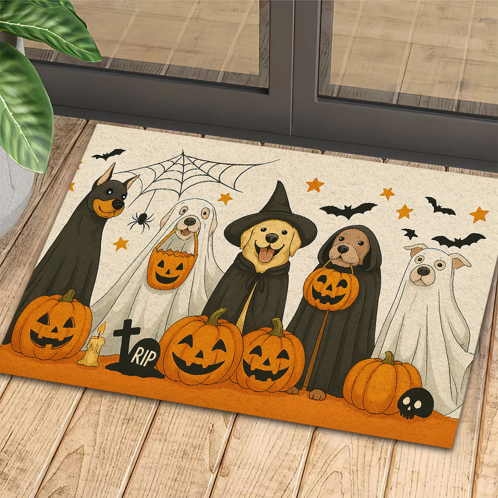 Cute Halloween Dog Doormat Spooky Dog Squad Doormat For Home Decor Housewarming Gift Welcome Mat Gift For Dog Lovers