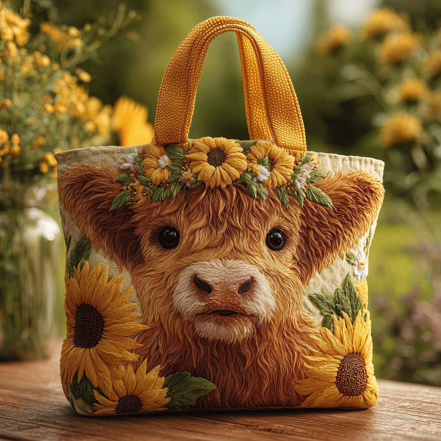 Cute Highland Cow Quilted Tote Bag Gifts For Cattle Lovers