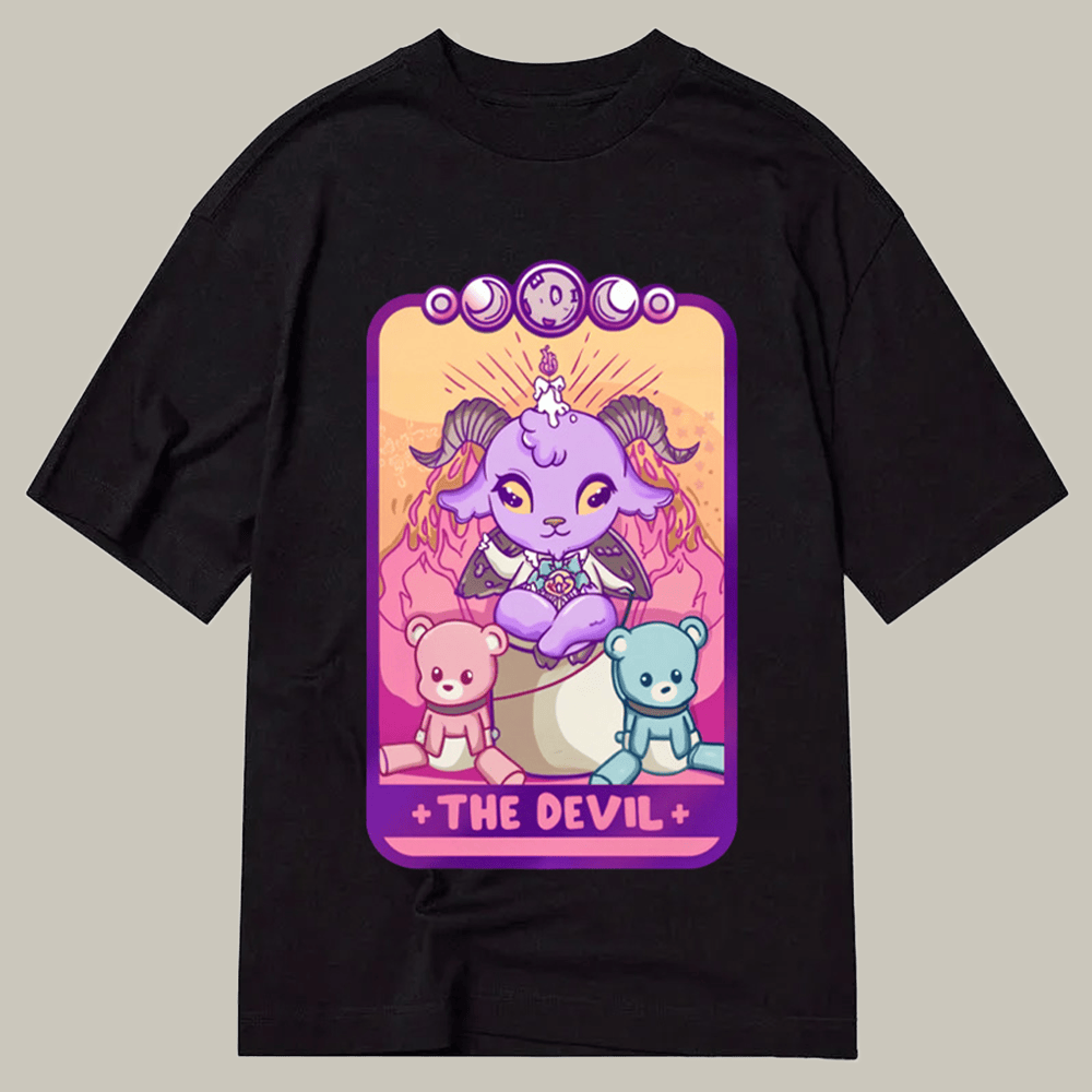 Cute Kawaii Anime Tarot Card Classic T-Shirt Fantasy Themed Shirt Gifts For Tarot Readers