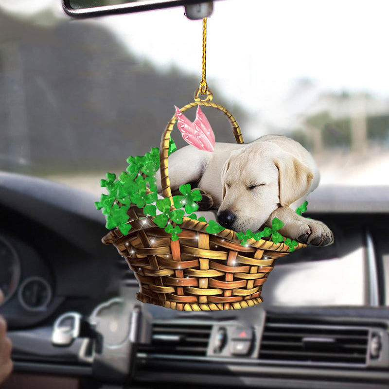Cute Labrador retriever ?nament Dog Sleeping Lucky Fairy Two Sided Ornament