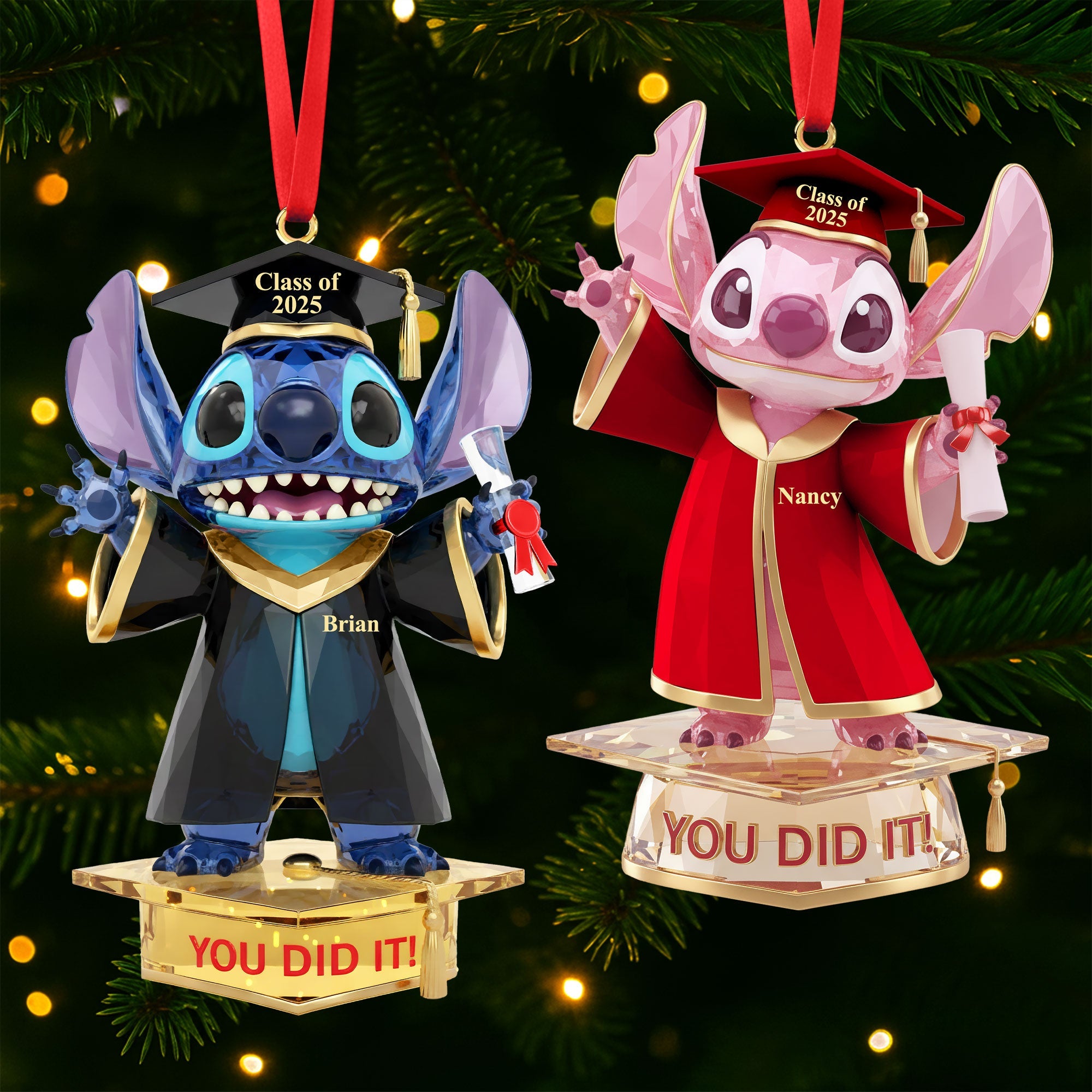 Cute Monster Graduation Ornament - Personalized Gifts For Graduates - Xmas Ornament Gift