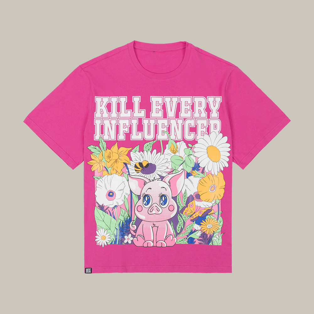 Cute Pig Influencers Pink T-Shirt Meatcanyon Merch Unique Gift For Her