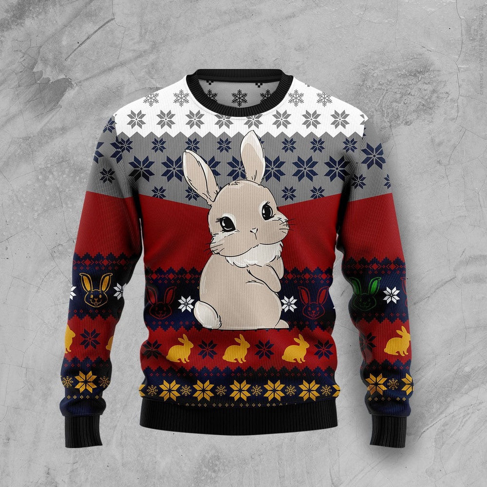 Cute Rabbit Ugly Christmas Sweater Unisex Womens Mens Funny Family Sweater Gifts Gift For Christmas