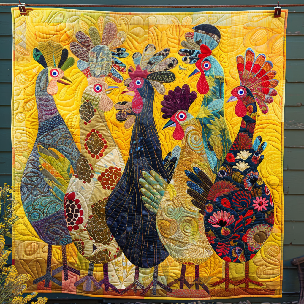 Cute Turkey Quilted Blanket Presents For Chicken Love