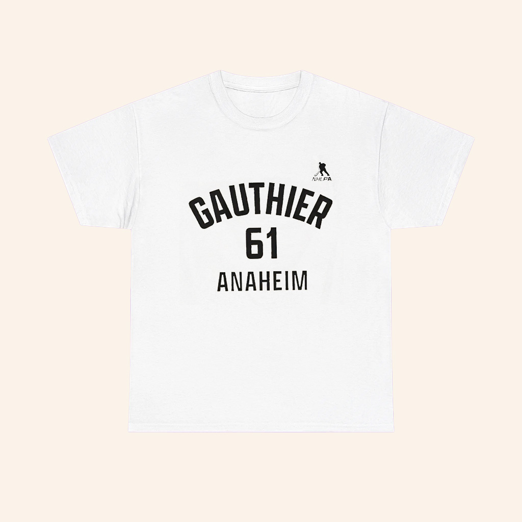 Cutter Gauthier 61 Anaheim Ducks Nhl Player Number And Name T Shirt