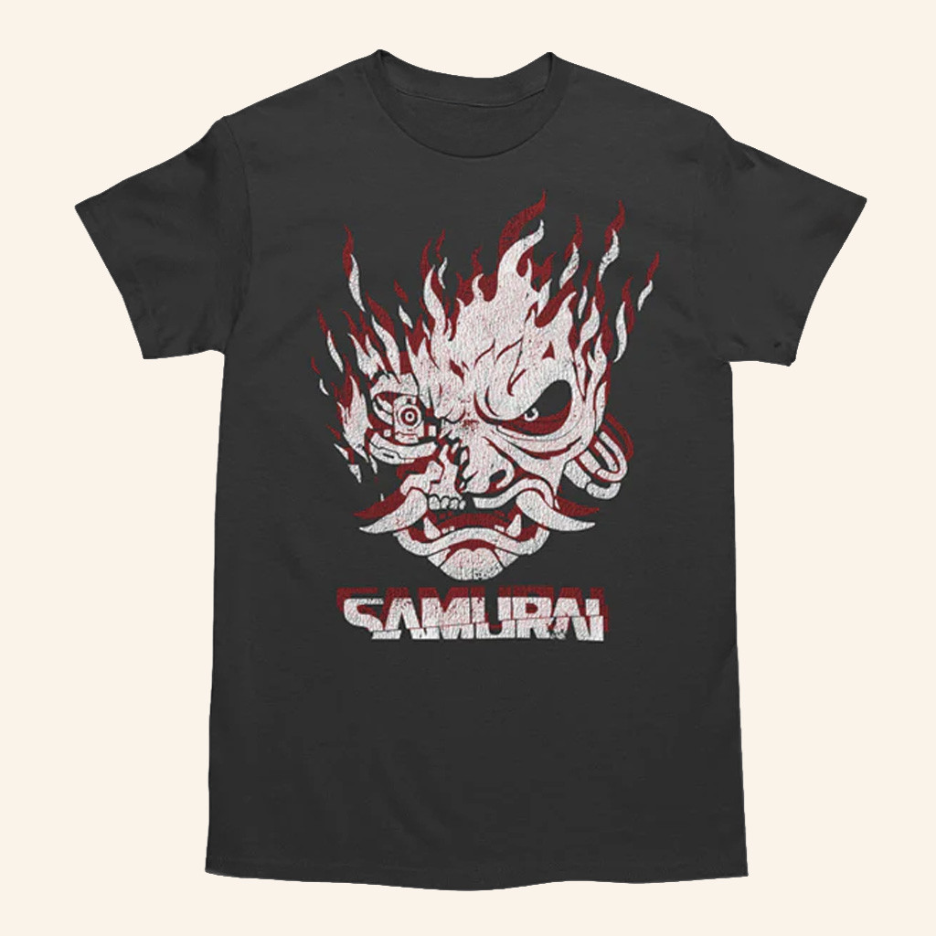 Cyberpunk 2077 Merch Cyberpunk 2077 Samurai Fan T-Shirt Gifts For Father