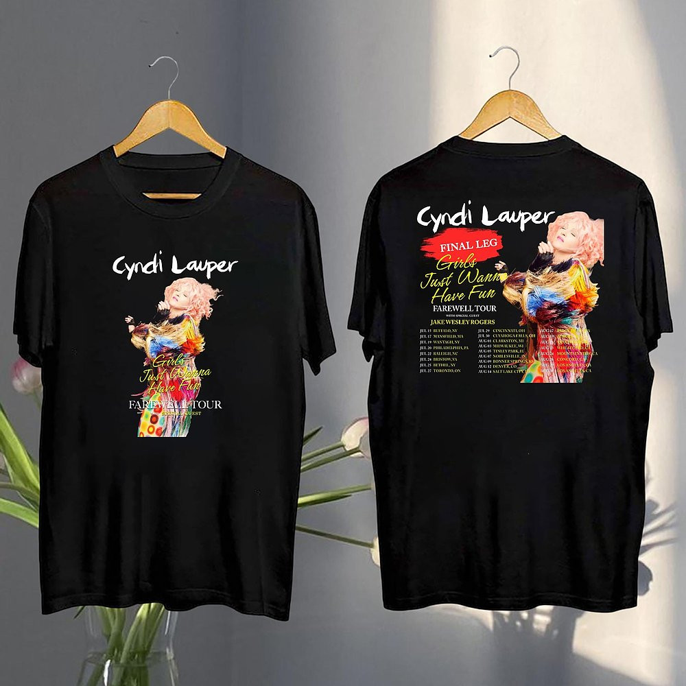 Cyndi Lauper Girl Just Wanna Have Fun Farewell Tour 2025 90s Vintage Fan Gift T-Shirt