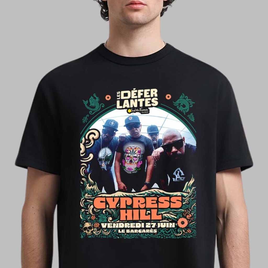 Cypress Hill Poster For Les Deferlantes Sud de France 2025 At Le Barcares On Vendredi 27 Juin T-Shirt Cypress Hill Merch Gifts For Hip Hop Fans