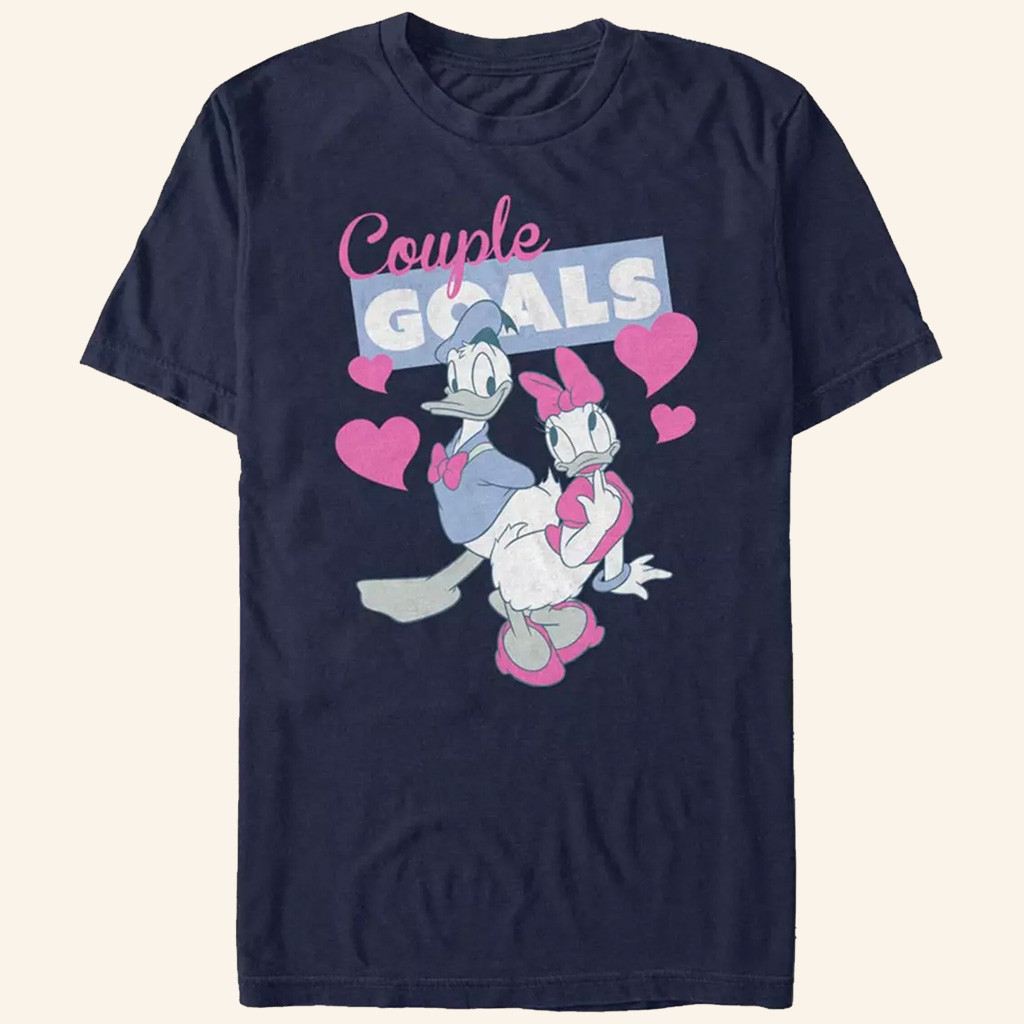 D Valentines Merch Donald Duck And Daisy Duck Couple Goals T-Shirt Gifts For Boyfriend