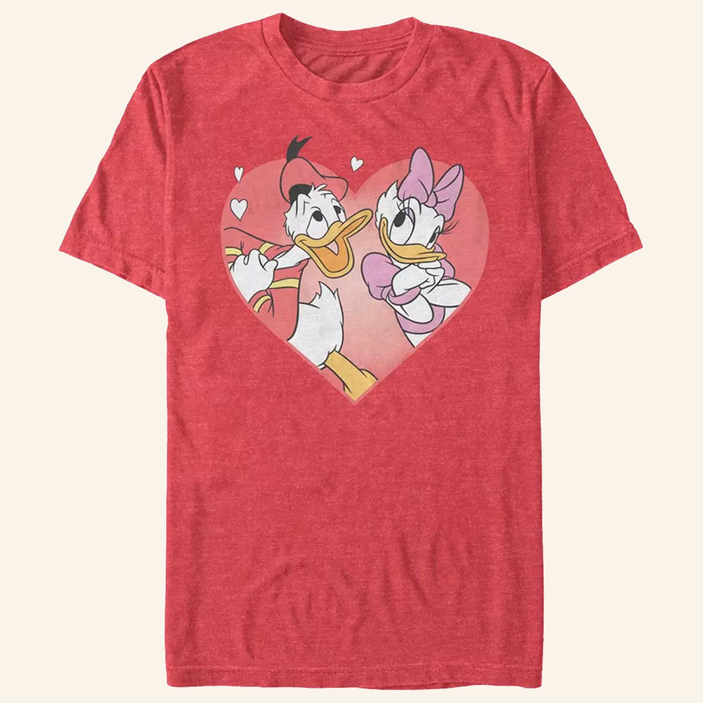 D Valentines Merch Donald Duck And Daisy Duck Love T-Shirt Great Gifts For Him