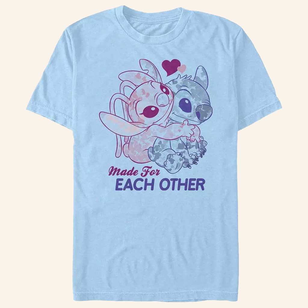 D Valentines Merch Lilo And Stitch Made For Each Other T-Shirt Couples Gifts