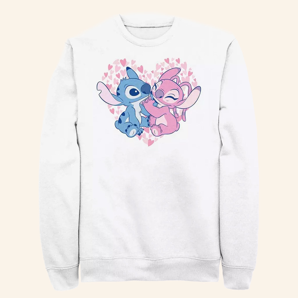 D Valentines Merch Lilo And Stitch Together Love Angel Sweatshirt Gifts Ideas For Her