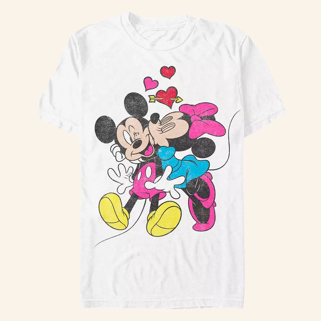 D Valentines Merch Mickey Mouse And Minnie Mouse Love T-Shirt Great Gifts For Husband
