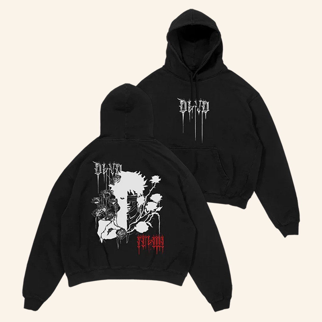 D4Vd Merch Splitting Image Black Hoodie Presents For Music Lovers