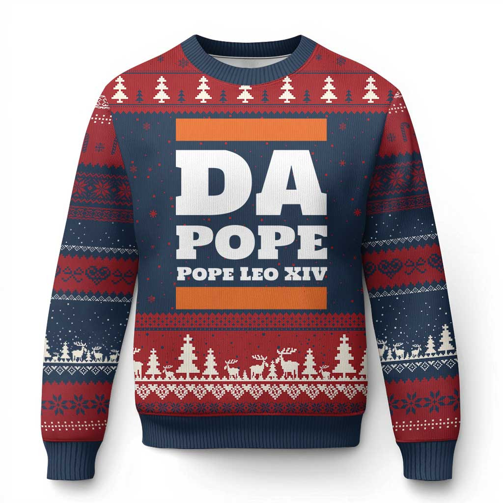 Da Pope Pope Leo XIV Ugly Christmas Sweater Good Xmas Gifts For Boyfriend