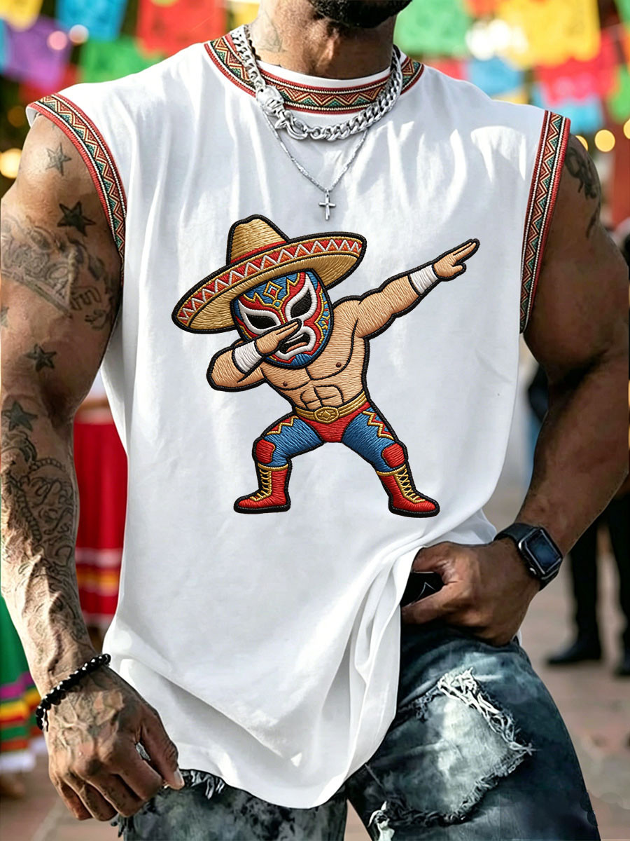Dabbing Luchador Mexican Fiesta Party Tank Top Funny Cinco De Mayo Clothing Gift Ideas