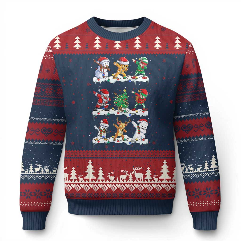 Dabbing Santa Elf Snowman Ugly Christmas Sweater Weird Xmas Sweater For Boy