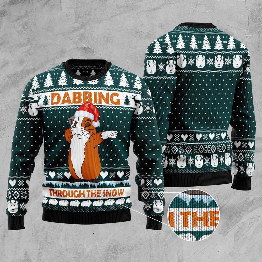 Dabbing Through The Snow Guinea Pig Ugly Christmas Sweater Funny Ugly Christmas Sweater Xmas Gifts