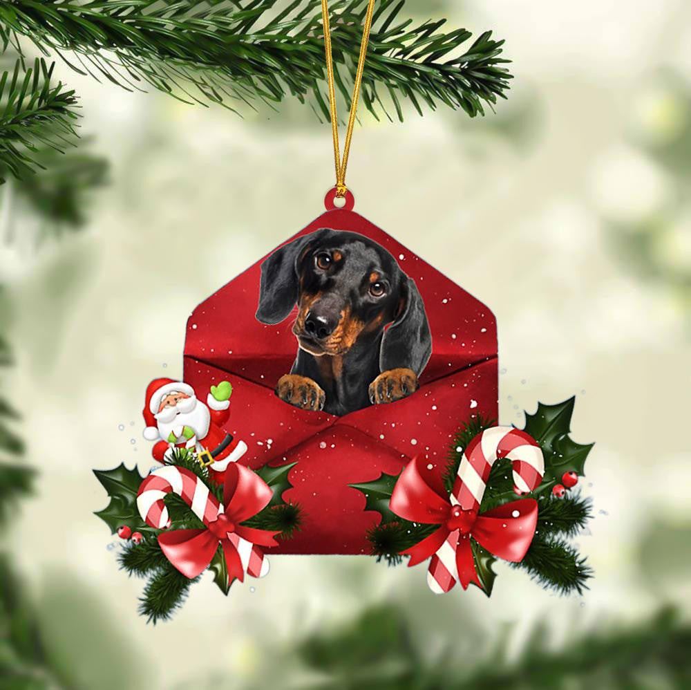 Dachshund Christmas Letter Shaped Ornament  Acrylic Dog Christmas Ornament Xmas Dog Gifts