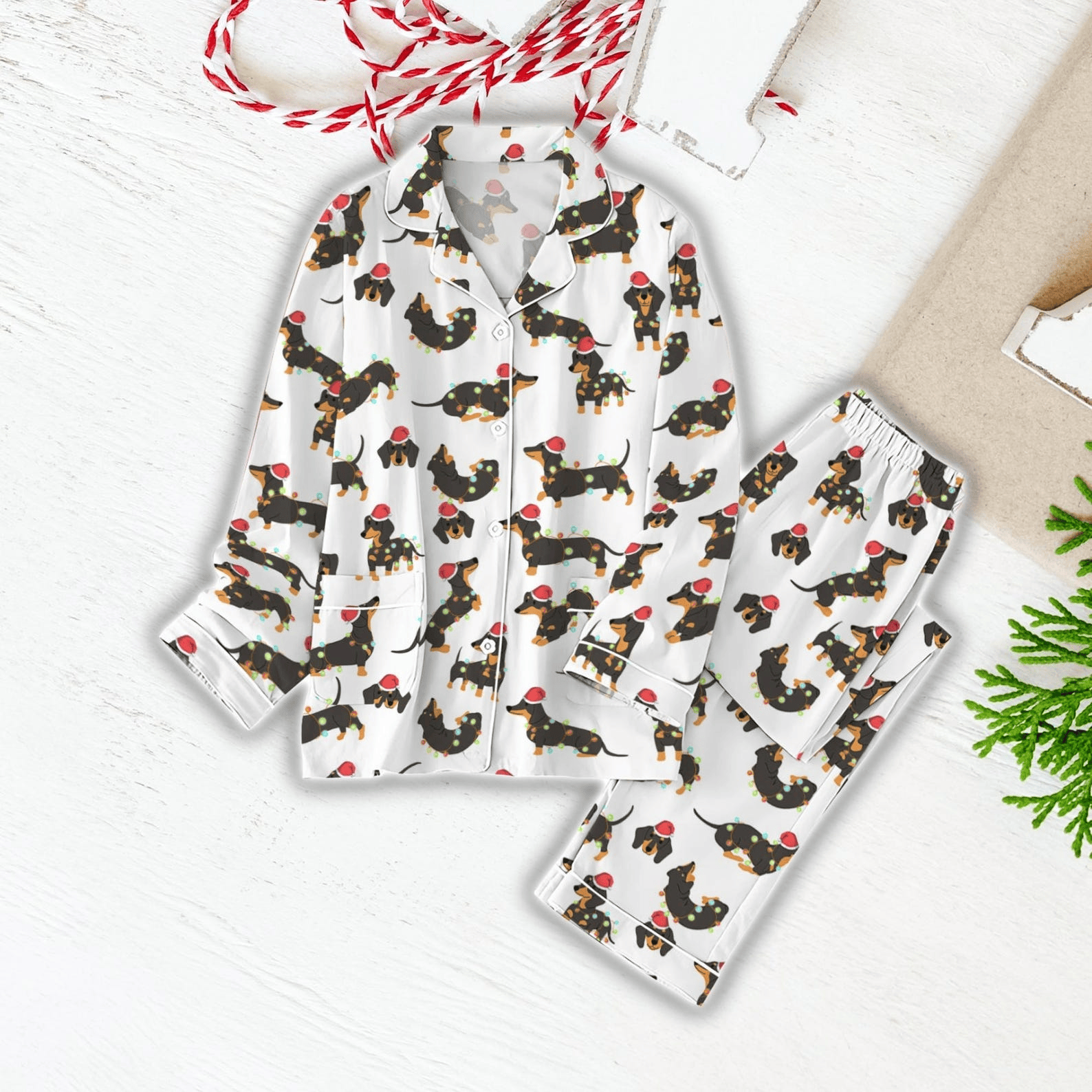 Dachshund Christmas Pajamas Set Dachshund Family Pajamas Xmas Gift for Dog Lover