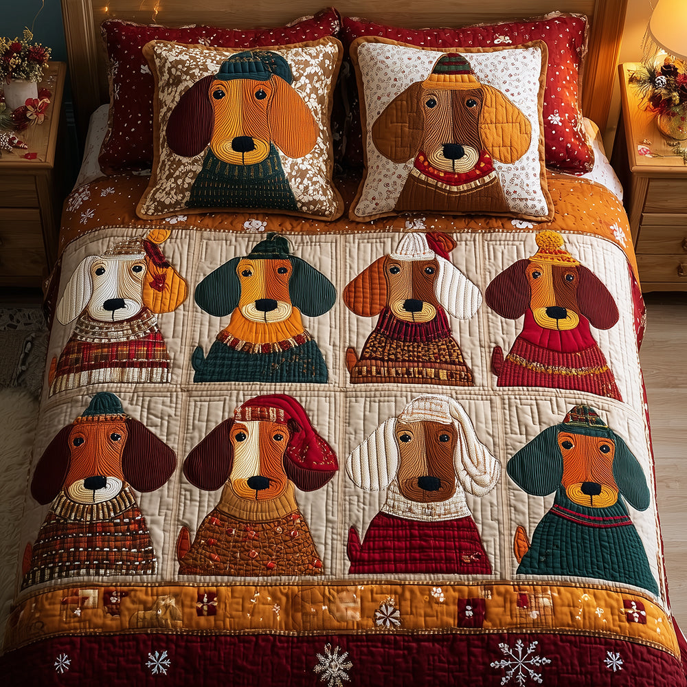Dachshund Comfort Club Quilted Bedding Set Best Comforter Sets Dachshund Gifts For Her Him