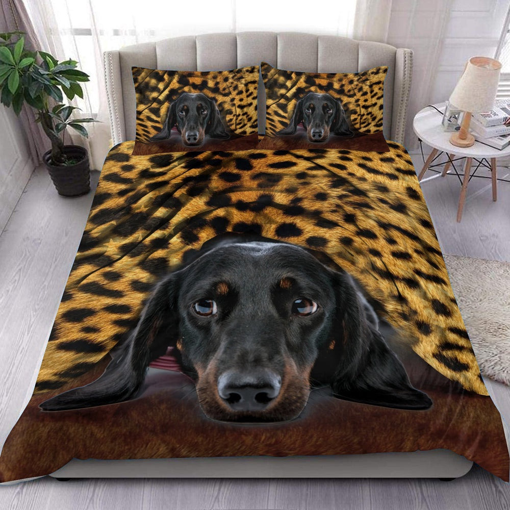 Dachshund Customized Name and Dog Bedding Set  Farm Bedding Set Anniversary Gifts