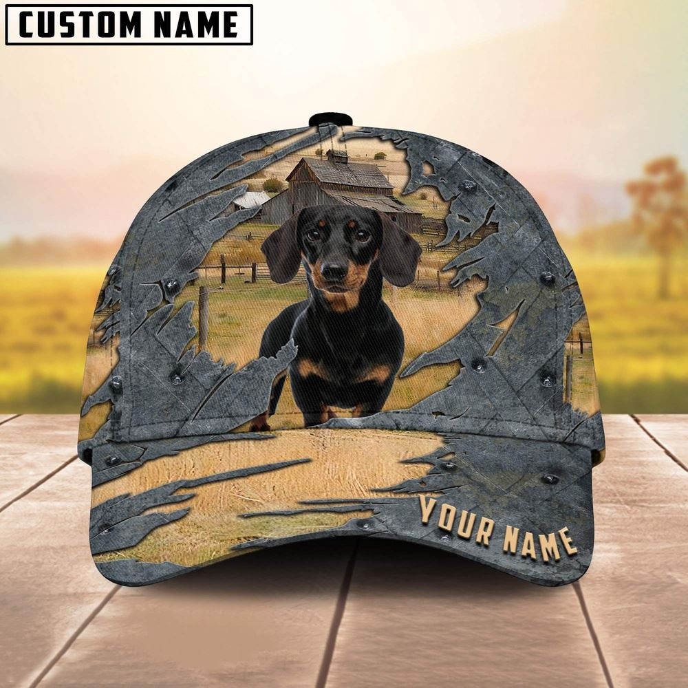 Dachshund Customized Name Cap Farm Cap Farmer Baseball Cap Gift For Farmer