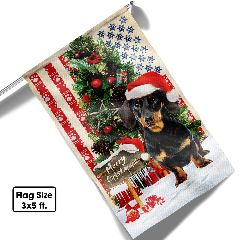 Dachshund Dog Christmas American Flag